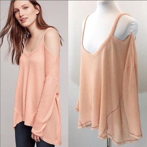 Anthropologie Deletta Millipa cold shoulder top XL